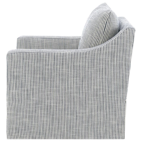 Winter - Upholstered Sloped Arm Accent Swivel Chair - Gray
