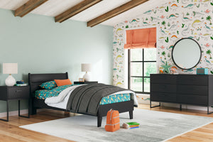 Bringing big style to small living areas, this bedroom package is a smart, space-saving choice for those with an eye for contemporary design. Its clean-lined profile and understated refinements create a simple silhouette that works in so many settings. <h