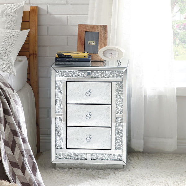  Trim w/Faux Crystals & Clear Glass CONSTRUCTION Mirrored Case Frame: 4mm Beveled Mirror