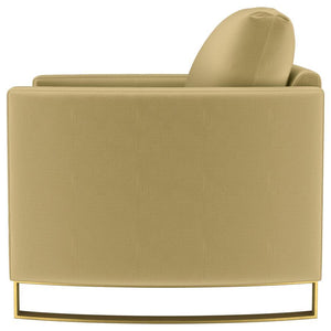 Corliss - Upholstered Curved Track Arm Chair - Camel