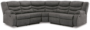 Affordable luxury made easy. An essential for living room lounging, this sectional is a star in social spaces. Its sleek slate gray faux leather is well-suited for mixing and matching with your existing pieces. Pull tab reclining keeps you and your compan