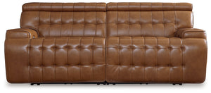 A mid-century modern update to a retro classic, this sectional is generously adaptable. Its combination of skillfully matched leather and faux leather upholstery exudes luxury and elegance. Deep seat cushions with dramatic tufting beckon you to relax and 