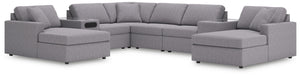 Looking cool and contemporary is great. But when it comes down to it, youâ€™re all about low-maintenance lounging. With the performance fabric on this sectional with chaise, cleaning spills is a breeze. Its customizable modular design caters to your ever-