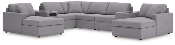 Looking cool and contemporary is great. But when it comes down to it, youâ€™re all about low-maintenance lounging. With the performance fabric on this sectional with chaise, cleaning spills is a breeze. Its customizable modular design caters to your ever-