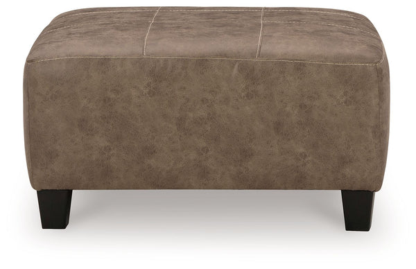 This decidedly modern oversized accent ottoman proves less is more, bringing simply inviting style to your living room. Take the guesswork out of decoratingâ€”its warm faux leather has a universal appeal, pairing with casual and contemporary aesthetics al