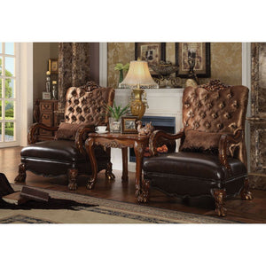 The Dresden traditional end table, reflects highly decorative details, oversized claw feet, decorative carving inlay veneers on apron, all carefully made with selected materials. This table will be the showpiece of any room environment.<br/><br/><b>Produc