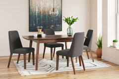 Subtle in design, this dining set is casual, yet timeless. The table invites the eye with a sleek, open frame and has a self-storing extension leaf. The chairs are a refreshed take on retro aesthetics and add an air of playful simplicity to your dining sp