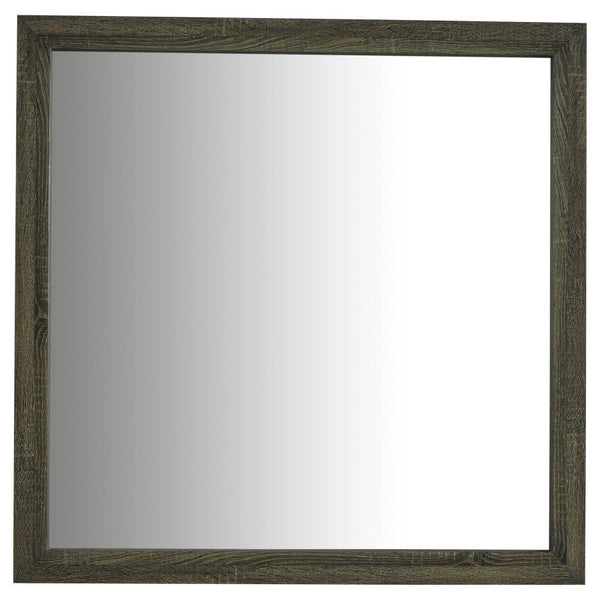  clean-lined frame with a brown oak 