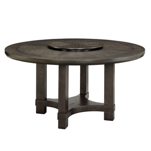  designed for both everyday meals and special gatherings. The round tabletop and accompanying turntable offers a spacious surface with a rich