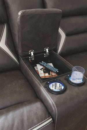  this fashion-forward sectional sports a fabulous faux leather enhanced with cont