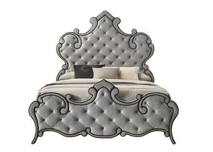 Perine - Eastern King Bed - Gray Velvet
