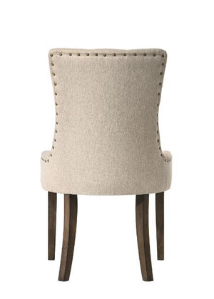Farren - Side Chair (Set of 2) - Beige Fabric & Espresso Finish