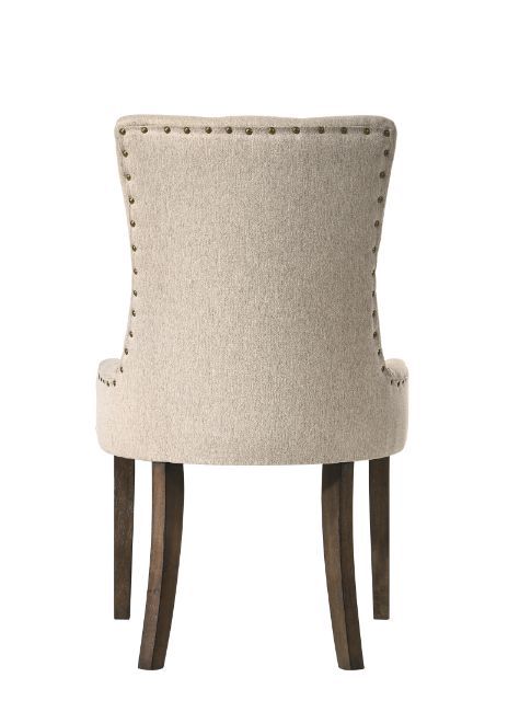 Farren - Side Chair (Set of 2) - Beige Fabric & Espresso Finish