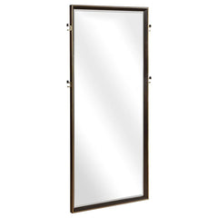 Introduce a retro feel in a modern bedroom with this stunning rectangular floor mirror. In a rich and warm smoke peppercorn finish, rich tones create a compelling visual. The simple and smooth frame enhances a sleek and structured effect, complementing ot