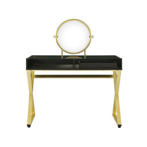 Coleen - Vanity Desk - Black & Gold Finish