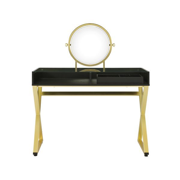 Coleen - Vanity Desk - Black & Gold Finish