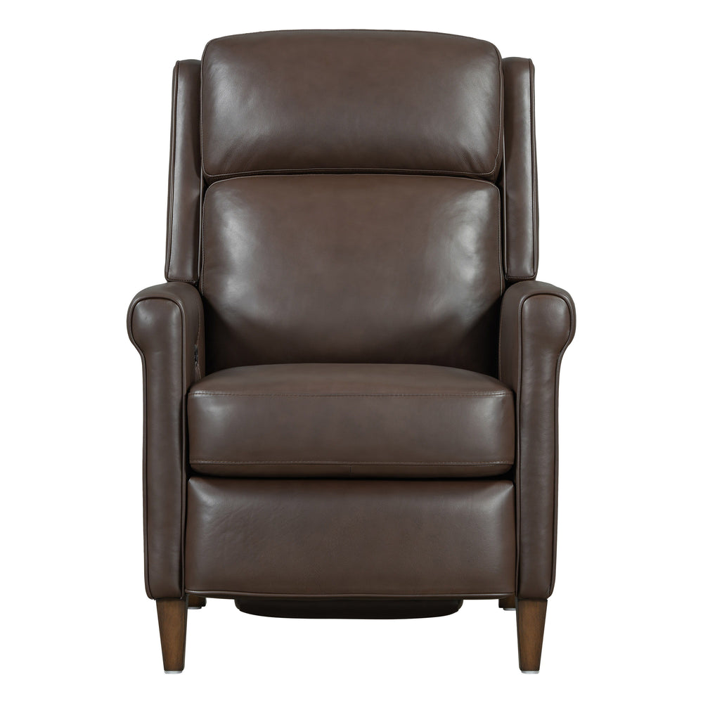 Meet the Northfield power recliner, where effortless relaxation meets sophisticated design. This power recliner is upholstered in soft leather with a custom match, ensuring both style and comfort. The key arm with detail welting adds a touch of elegance, 