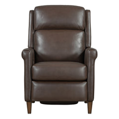 Meet the Northfield power recliner, where effortless relaxation meets sophisticated design. This power recliner is upholstered in soft leather with a custom match, ensuring both style and comfort. The key arm with detail welting adds a touch of elegance, 