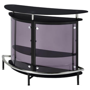 Amarillo - Freestanding Glass Top Home Bar Wine Cabinet - Black