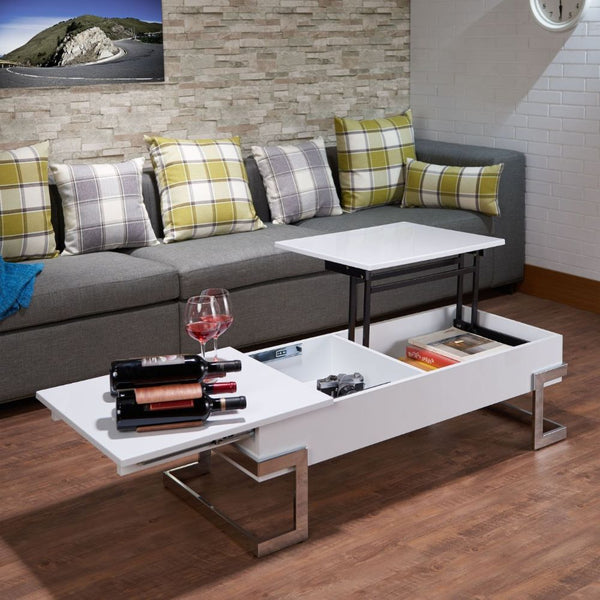 Calnan - Coffee Table - White & Chrome