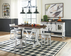 Rustic cottage styling. D546-01 white. D546-124/130 black metal, rustic brown finish, beige fabric cushioned seat. D546-224/230 black metal, rustic brown swivel seat. D546-324/330 black metal and distressed vintage white finish, beige swivel seat. D546-42
