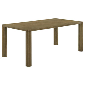 Create an inviting focal point in your dining room or breakfast nook with a modern wood dining table. Its rectangular profile is the ultimate in versatility, perfect for savoring meals with friends and family. A brown finish over oak veneer brings invitin
