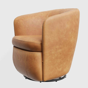 Barolo - Swivel Club Chair (Set of 2) - Vintage Caramel