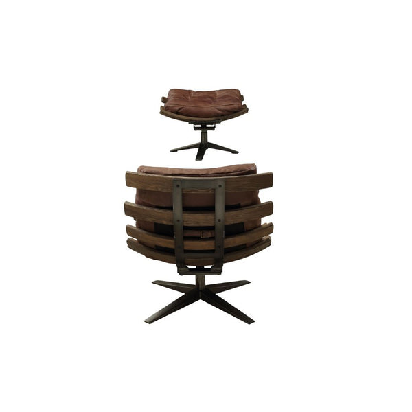 Gandy - Accent Chair - Retro Brown Top Grain Leather