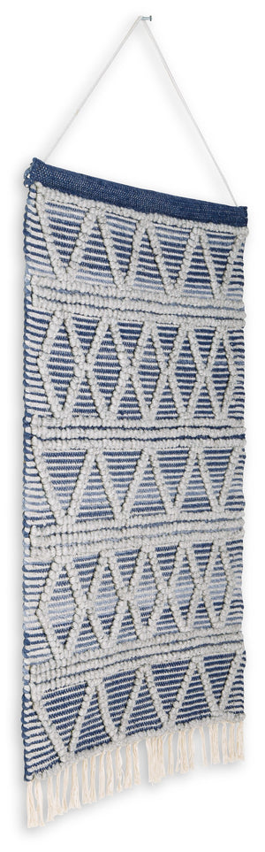  decorative fringe trim and shades of blue and gray will add interest to your wallscape