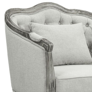 Samael - Chair - Gray Linen & Gray Oak Finish
