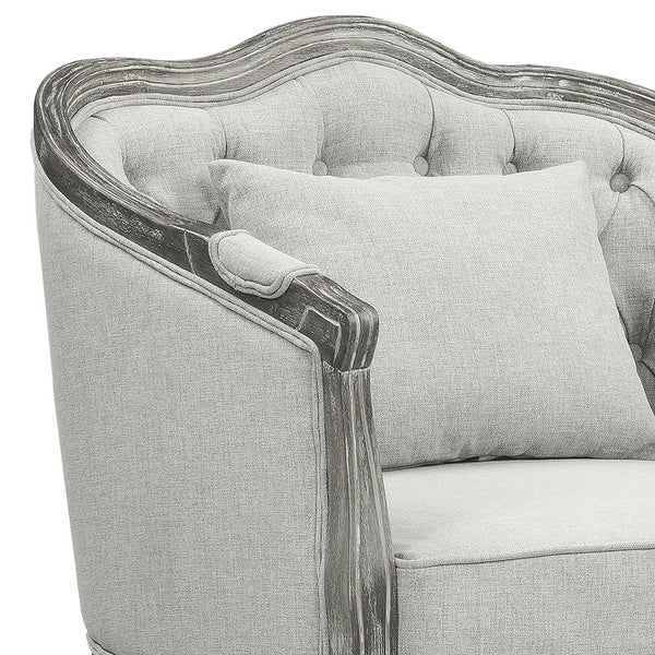 Samael - Chair - Gray Linen & Gray Oak Finish
