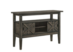 The Gulliver Dining Room Server/Buffet in rustic brown combines functionality with timeless design, making it a perfect addition to your home. This server cabinet is crafted from durable solid rubberwood, manufactured woods, and acacia wood veneers, ensur