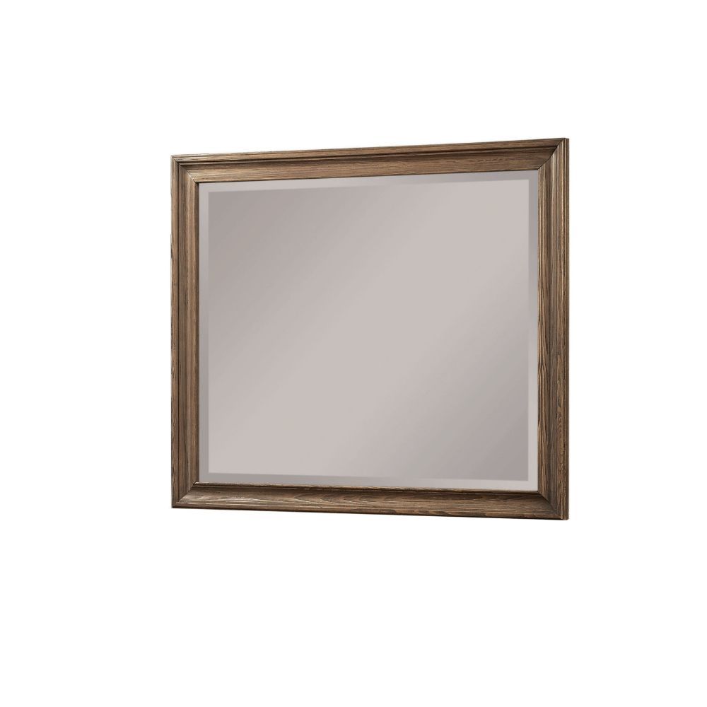 Mirror with Beveled Edge, 2.5mm<br/><br/><b>Product Features</b><ul><li>Mirror with Beveled Edge</li><li>Inverness Collection: Bed w/20-"H FB 26080Q, Bed w/38-"H FB 26090Q, Dining 66080</li><li>Case: 1Pc/1Ctn</li><li>Finish: Reclaimed Oak</li><li>Style: T