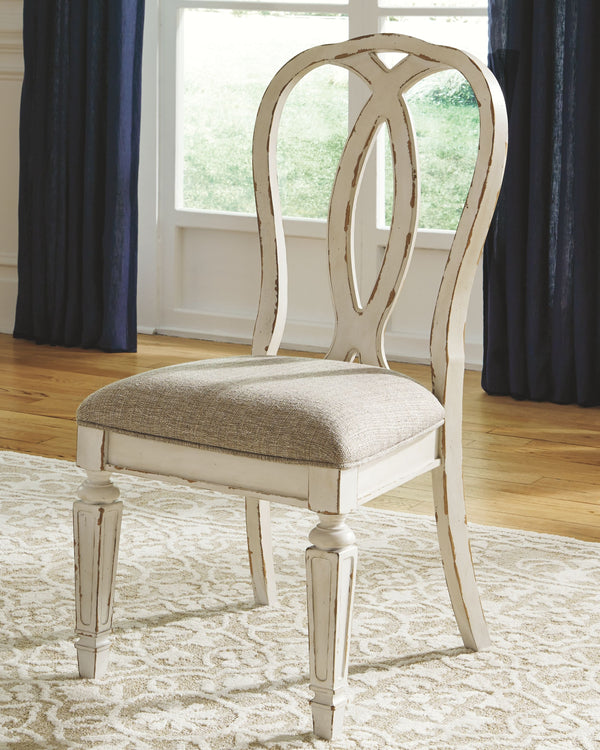  chipped white finish and plushly cushioned seat