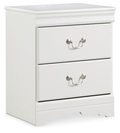 This nightstand-'s crisp cottage white gives traditional Louis Philippe profiling a delightful style awakening. The look is timeless. The feel? Right at home. Two smooth-gliding drawers with antiqued bail pulls beautifully accommodate.<br><br><b>Additiona