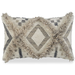 Add some enthusiasm to your space with a neutral diamond patterned throw pillow. It-'s casual mixed textures are made of a quality cotton wool blend, launching any bed or sofa into its own cute and comfortable category.<br/><br/><b>Product Features</b><ul