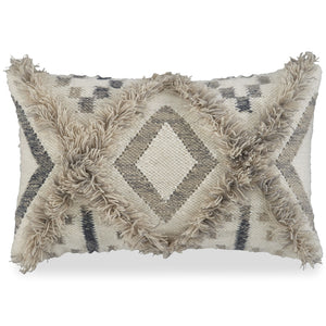 Add some enthusiasm to your space with a neutral diamond patterned throw pillow. It-'s casual mixed textures are made of a quality cotton wool blend, launching any bed or sofa into its own cute and comfortable category.<br/><br/><b>Product Features</b><ul