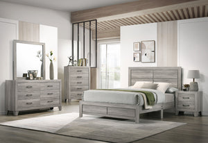  contemporary charm with its light wood grain finish