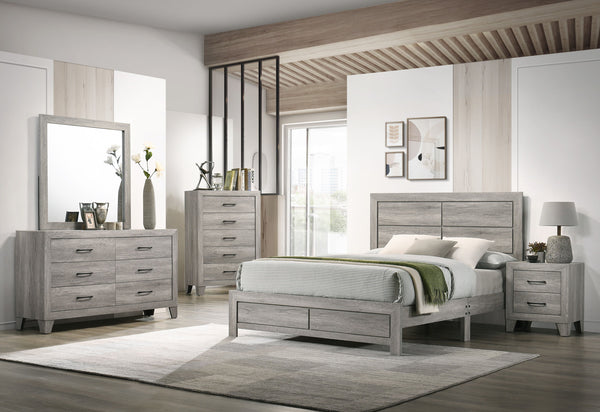  contemporary charm with its light wood grain finish