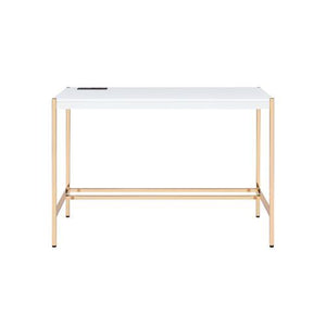 Midriaks - Writing Desk - White & Gold Finish