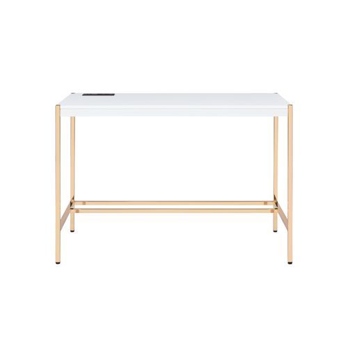 Midriaks - Writing Desk - White & Gold Finish