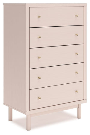 Pretty in pink. This chest of drawers keeps the spirit of your homeâ€™s modern aesthetic while suiting all your young oneâ€™s needs. Its subtle blush finish brings a playful, charming vibe to organizing clothes and other essentials. Made for her and style