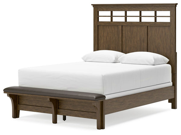 Shawbeck - Medium Brown - Queen Panel Bed