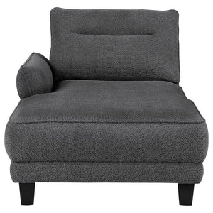 Caspian - Upholstered Curved Arm Chaise Sectional Sofa - Gray