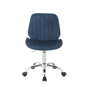 KD, Armless Office Chair w/Swivel (360 Degrees) â€¢ Adjustable Height () â€¢ Padded SEAT & BACK: Velvet () â€¢ â€¢ Solid Backrest () â€¢ Armless â€¢ Inner Frame: Wood, Foam â€¢ Metal 5-Star Base w/Casters: Chrome Finish<br/><br/><b>Product Features</b><ul
