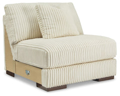 This armless chair is made with polyester upholstery. Pairs with other items in the series to make a sectional.<br><br><b>Additional Dimensions</b><br><ul><li>Seat depth: 28-"</li><li>Seat height: 21-"</li><li>Top of cushion to top of back: 19-"</li><li>L