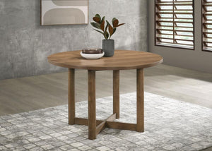  it-'s a delightful centerpiece in a welcoming kitchen or dining room. Its round silhouette creates a unifying ambiance
