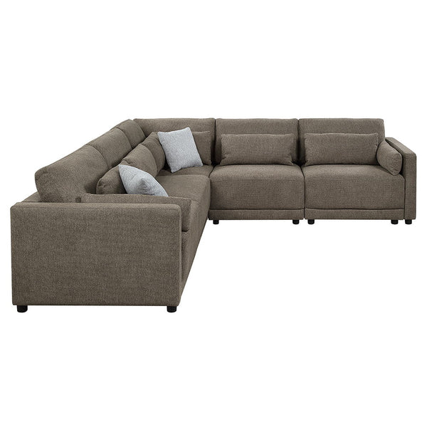 Rylie - Modular LF Chair With 3 Pillows - Dark Gray