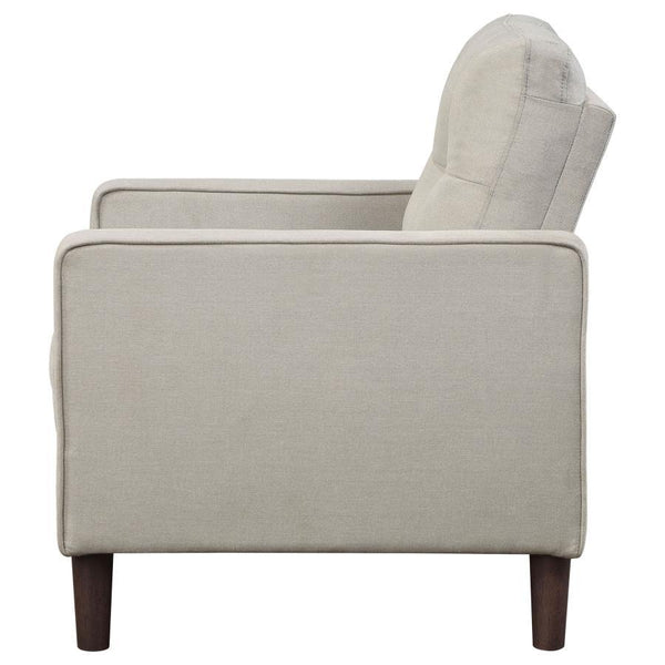 Bowen - Upholstered Track Arm Tufted Accent Chair - Beige