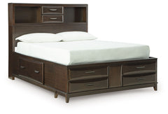 A rich, metropolitan finish. Unbeatable function. With this queen storage bed, itâ€™s a breeze to create a casual contemporary hideaway full of style and convenience. It combines thoughtful craftsmanship and handy storage, with assorted drawers to help yo